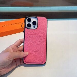 Louis Vuitton Pink Embossed Phone Case